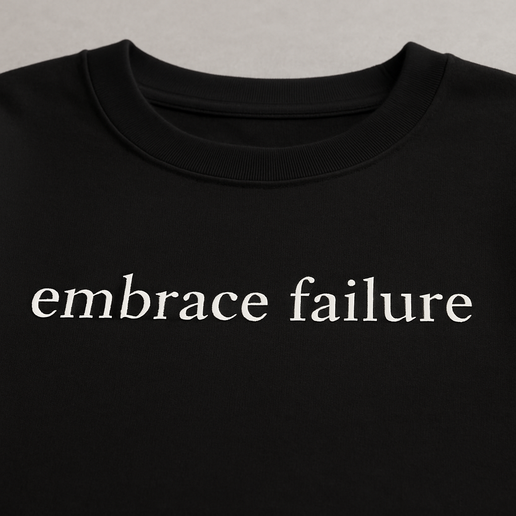 Remera Negra: EMBRACE FAILURE